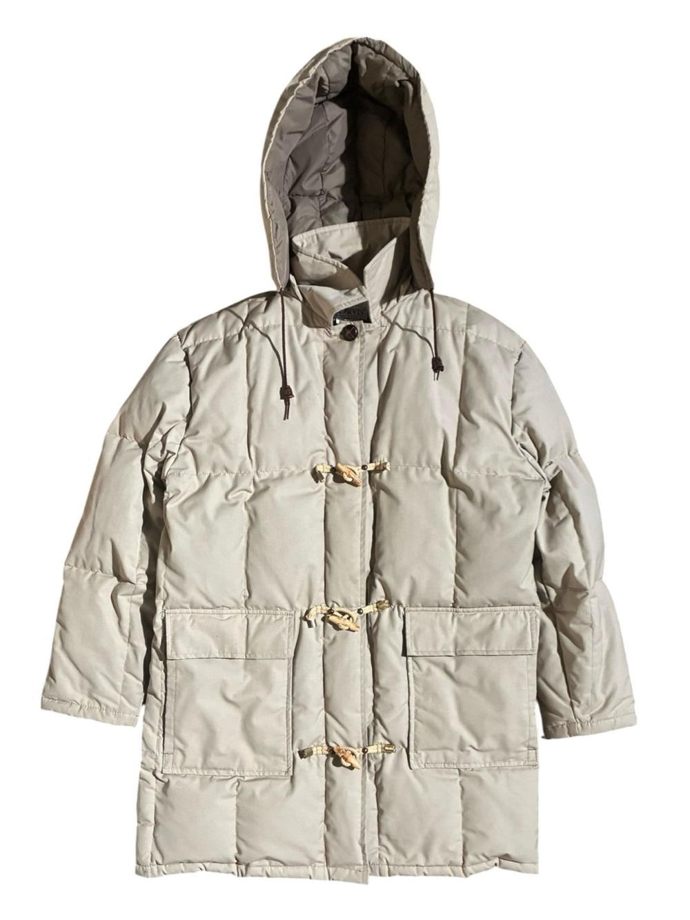 VTG Orvis Toggle Quilted Hooded Long Puffer Coat